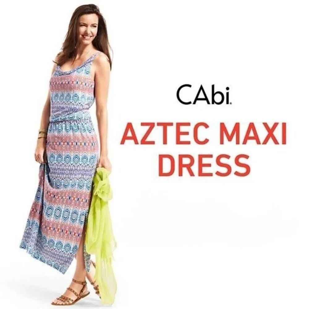 CAbi In the Sun Aztec Maxi Sleeveless Dress size XS 317 Modal Cotton NEW